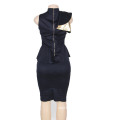 Blue Work Dress Women Office Pencil Dress